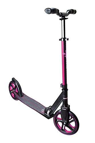 muuwmi Aluminium Scooter Pro – Tretroller, 215 mm, ABEC 7, für Kinder und Erwachsene, GS-geprüft, höhenverstellbar, pink