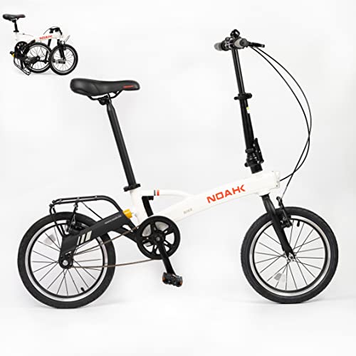 olotos Faltbike nur 9,7kg NOAHK Faltbar-Fahrräder, Alu-Rahmen, Klapprad 16 Zoll mit Quick-Fold-System,Single Speed klapp Fahrrad