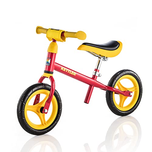 Kettler Laufrad Speedy 2.0 – das verstellbare Lauflernrad – Kinderlaufrad mit Reifengröße: 10 Zoll – stabiles & sicheres Laufrad ab 2 Jahren – rot & gelb